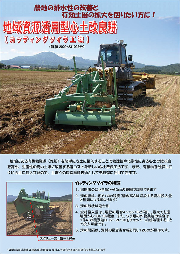 地域資源活用型心土改良耕（カッティングソイラ工法）のパンフレット画像